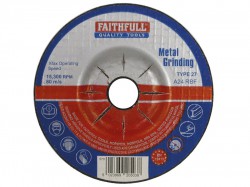 Faithfull Grinding Disc for Metal Depressed Centre 100 x 5 x 16mm