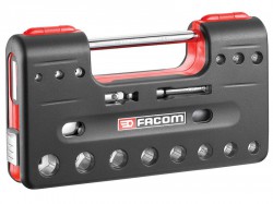 Facom 3/8in Square Drive 6-Point Detection Box Socket Set, 18 Piece
