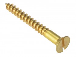 Forgefix Wood Screw Slotted CSK Solid Brass 4in x 12 Box 100