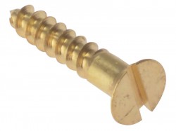 Forgefix Wood Screw Slotted CSK Solid Brass 3/4in x 4 Box 200