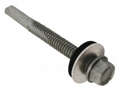 ForgeFix TechFast Roofing Sheet to Steel Hex Screw & Washer No.5 Tip 5.5 x 50mm Box 100