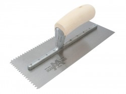 Marshalltown Notched Trowel 701S V 3/16in Wooden Handle 11 x 4.1/2in