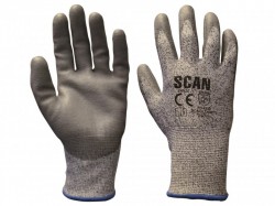 Scan Grey PU Coated, Cut 5 Liner Gloves - Large