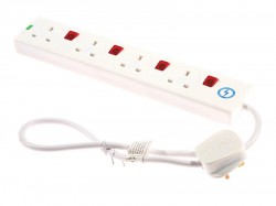SMJ Extension Lead 240 Volt 4 Way 13A Surge Protection Switched 0.75 Metre