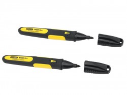 Stanley Tools Fine Tip Markers - Black (Pack of 2)
