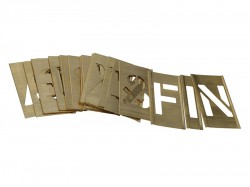 Stencils Set Of Brass Locking Stencils - Letters 2In