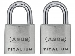 ABUS Mechanical 64TI/20 Titalium Padlock 20mm Carded Twin Pack