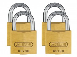 ABUS Mechanical 65/30 30mm Brass Padlock Quad Pack 33664