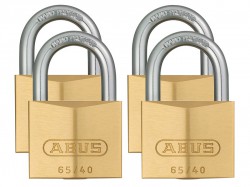 ABUS Mechanical 65/40 40mm Brass Padlock Quad Pack 35127