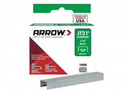 Arrow Staples for JT21 T27 Box 1000  6mm 1/4in