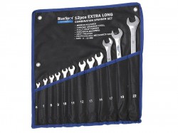 BlueSpot Tools Extra Long Combination Spanner Set of 12 Metric 6 to 22mm