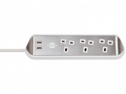 Brennenstuhl estilo Corner Extension Lead 240V 3-Gang 13A White 2m