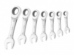 Britool Expert Stubby Ratchet Spanner Set 7 Piece Metric