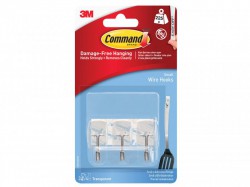 Command Clear Wire Hooks with Clear Strips (Pack 3)