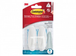 Command Medium Bathroom Hooks (Pack 2)