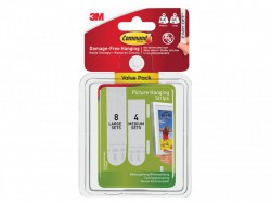Command Picture Hanging Strips Set, Medium & Large (Pack 12)