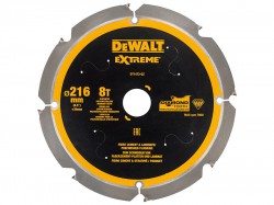 DEWALT Extreme PCD Fibre Cement Saw Blade 216 x 30mm x 8T