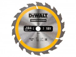 DEWALT Construction Circular Saw Blade 184 x 16mm x 18T
