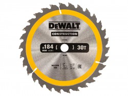 DEWALT Construction Circular Saw Blade 184 x 16mm x 30T