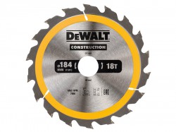 DEWALT Construction Circular Saw Blade 184 x 30mm x 18T