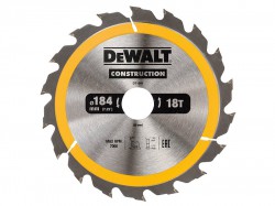 DEWALT Portable Construction Circular Saw Blade 184 x 30mm x 18T