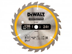 DEWALT Construction Trim Saw Blade 136 x 10mm x 24T