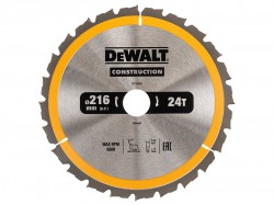 DEWALT Construction Circular Saw Blade 216 x 30mm x 24T