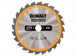 DEWALT Construction Circular Saw Blade 250 x 30mm x 24T