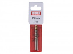 Dormer A002 HSS-TiN Coated Jobber Drills (2) 1/8in OL:65mm WL:36mm