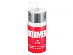 Dormer A191 No.419 Metric HSS Drill Set of 19 1.0-10.0 x 0.5mm
