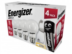 Energizer LED BC (B22) Opal GLS Non-Dimmable Bulb, Warm White 806 lm 9.2W (Pack 4)