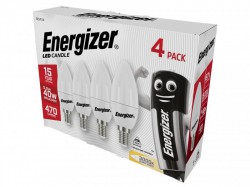 Energizer LED SES (E14) Opal Candle Non-Dimmable Bulb, Warm White 470 lm 5.9W (Pack 4)