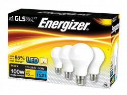 Energizer LED ES (E27) Opal GLS Non-Dimmable Bulb, Warm White 1521 lm 12.5W (Pack 4)