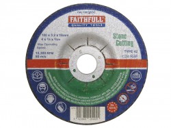 Faithfull Cut Off Disc for Stone Depressed Centre 100 x 3.2 x 16mm