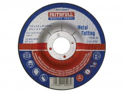 Faithfull Cut Off Disc for Metal Depressed Centre 115 x 3.2mm x 22mm