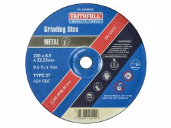 Faithfull Grinding Disc for Metal Depressed Centre 230 x 6.5 x 22mm