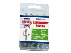 Faithfull Aluminium Rivets 4.8mm x 8mm Short Pre-Pack of 50