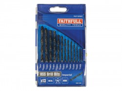 Faithfull HSS Drill Bit Set of 13 1/16-1/4 x 1/64
