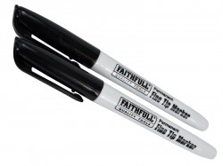 Faithfull Fibre Tip Marker Pen Black (Pack 2)