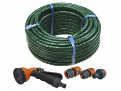 Faithfull PVC Reinforced Hose 15 Metre Fittings & Spray Gun