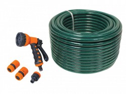 Faithfull Hose 50m with Fittings & Spray Gun