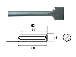 FAI/FULL SCALING CHISEL STRT 300X75MM SDS MAX