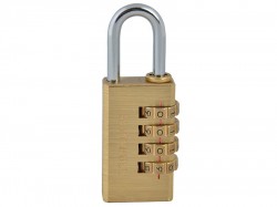 Faithfull Brass Combination Padlock 28mm