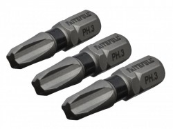 Faithfull Philips Impact Screwdriver Bits PH3 x 25mm (Pack 3)