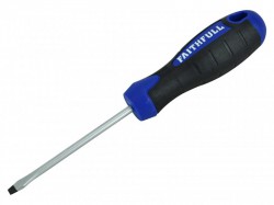 Faithfull Slotted Flared Soft Grip Screwdriver 75mm x 4mm