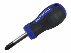 Faithfull Soft-Grip Screwdriver Pozidriv Tip PZ2 x 40mm Stubby