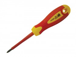 Faithfull VDE Screwdriver Soft-Grip Phillips Tip PH2 x 100mm