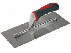 Faithfull Notched Trowel V 3mm Soft Grip Handle 11 x 4.1/2in