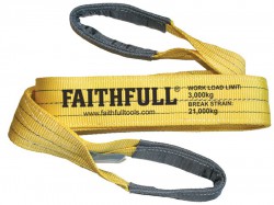 Faithfull Lifting Sling Yellow 3 Tonne 90mm x 2m