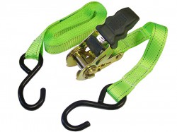 Faithfull Ratchet Tie Downs (2) 5m x 25mm Breaking Strain 1800lbs